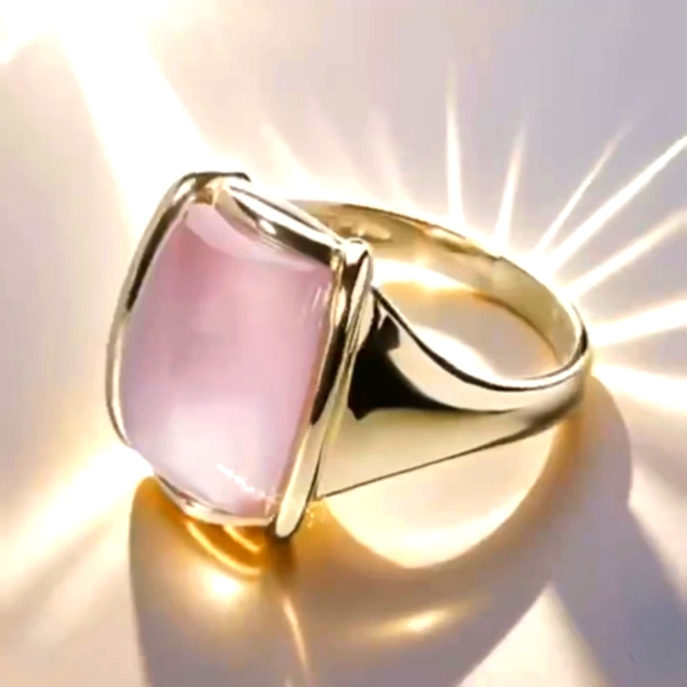 Wide Band w/Light Pink Stone, Copper (NWT)